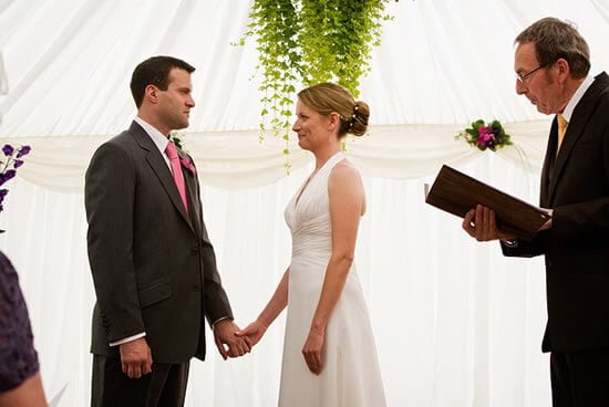 The wedding ceremony is the moment you become legally married to your partner.
