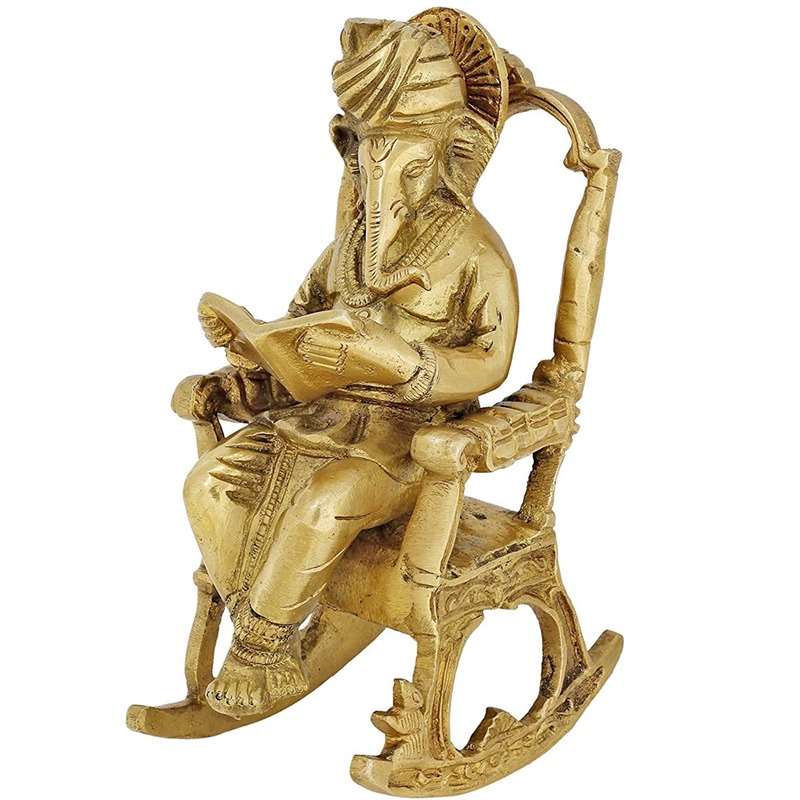 Lord Ganesha On Chair Handicrafts Of Metal Lord Ganesha On Chair Handicrafts Of Metal