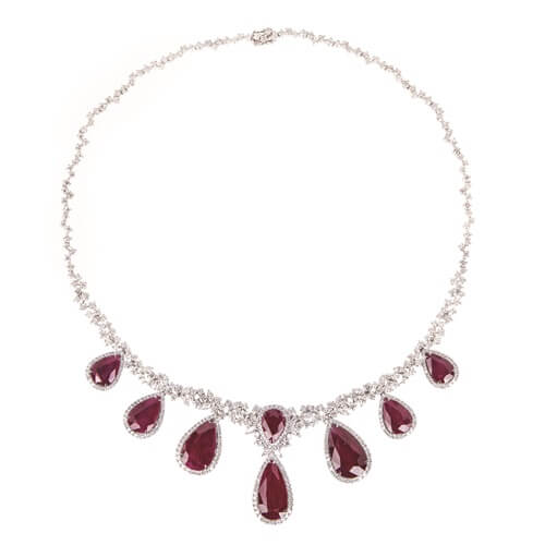 Ruby and diamond necklace